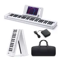 DONNER - Piano Digital Plegable 61 Teclas color Blanco