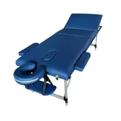 GENERICO - Camilla de Masajes Profesional 3 Cuerpos Azul Plegable de Aluminio