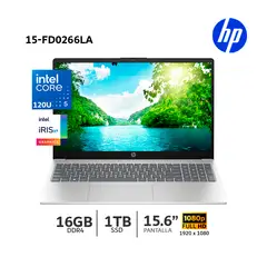 HP - Laptop 15-fd0266la Intel Core 5 -120U 16Gb Ram 1TB SSD 156 FHD - B9TY5LA