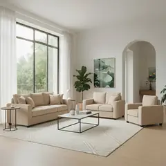 GENERICO - Juego de Sala Reims 3-2-1 + Banqueta de Regalo