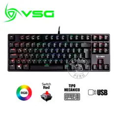 VSG - Teclado Mecánico Alnitak TKL RGB Black Switch Red 80% Gamer