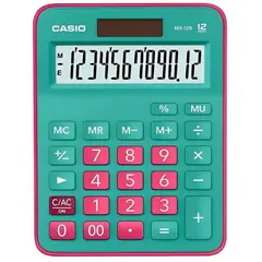 CASIO - Calculadora MX-12B Edición Bicolor Verde Fucsia