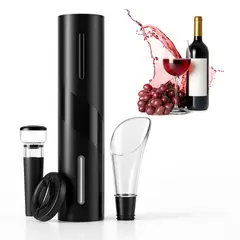 INSPIRA MARKET - Set Sacacorcho Eléctrico de Vino con Accesorios