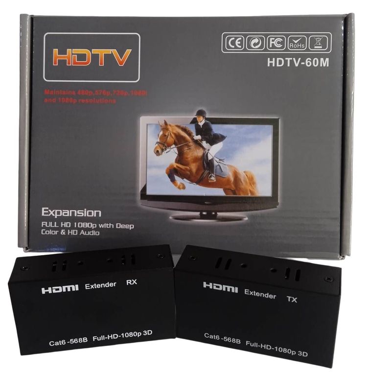 Extensor Hdmi Rj45 60 Metros Utp Rj45 Full Hd 1080p Extender