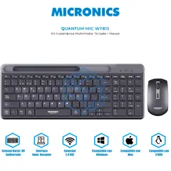 MICRONICS - KIT TECLADO + MOUSE QUANTUM - MIC WT813 black