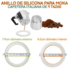 GENERICO - Anillo Sello de Silicona para Cafetera Italiana Moka 9 TAZAS