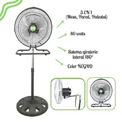 BOSSKO - Ventilador de 12” 3 En 1 - BK-8312VP/NG – Black