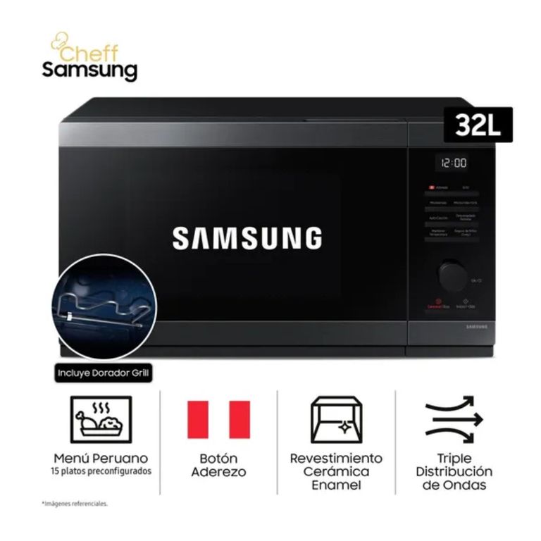 MICROONDAS 32L MG32DG4524AGPE CHEF CON DORADOR