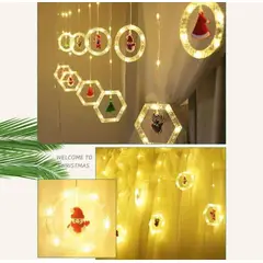 GENERICO - CORTINA DE LUCES COLOR AMBAR DE 2.5 METROS