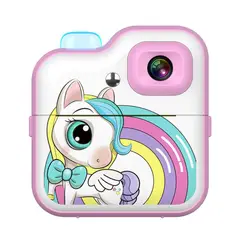GENERICO - Cámara Digital para Niños Unicornio con Impresora Instantánea Video HD Juegos y Filtros Creativos