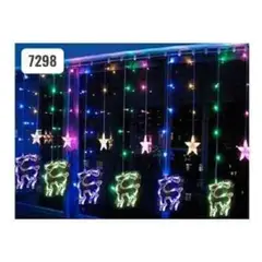 GENERICO - CORTINA DE BOLAS NAVIDEÑAS CON LUCES MULTICOLOR 2.5 METROS DE RENO