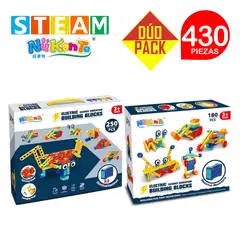 STM - Bloques didácticos eléctrico STEAM 180p+250p DÚO PACK 430 piezas