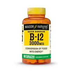 MASON NATURAL - Vitamina B12 3000 MCG - - 60 Tabletas Sublinguales