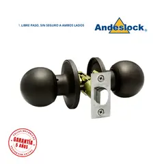 ANDESLOCK - Cerradura de pomo negro Libre paso