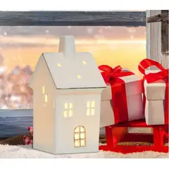 GENERICO - Casita O Aldea Navideña con Luces en Ceramica