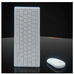 CYBERTEL - Set Teclado Mouse Inalambrico Blanco +Baterias Pc Tablet Mac Imac