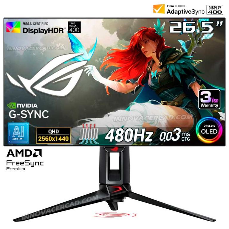 Monitor ROG Swift OLED PG27AQDP 27 QHD 2K 480HZ 03ms G-Sync