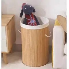 GENERICO - Cesto de Ropa de Bambú con Tapa y Asas Ecológico Minimalista y Funcional