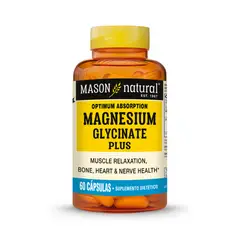 MASON NATURAL - Glicinato de Magnesio Plus -Mason Natural - 60 Cápsulas