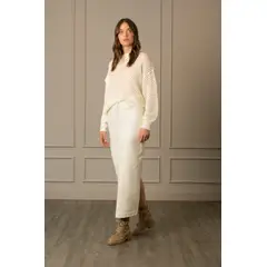 VELEZ - Vélez Falda Tubo Para Mujer Tejido Plano Tiro Alto Blanco