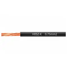 LAPP - Cable H05Z-K 90°C 300/500V 1x 0,75 mm2 libre de halógeno negro (rollox100mts)