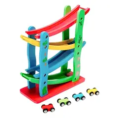 GENERICO - Circuito de carrera Zigzag de Coches de Madera para Niños