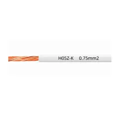 LAPP - Cable H05Z-K 90°C 300/500V 1x 0,75 mm2 libre de halógeno Blanco (rollox100 mts)