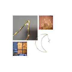 GENERICO - CASCADA cable alambrado media Lunas y estrellas AMARILLAS