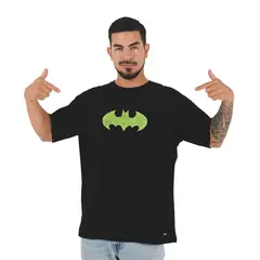 WARNER BROS - Polo Hombre Batman Oversize Manga Corta Algodón Negro