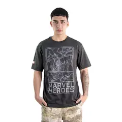 MARVEL - Polo Hombre Manga Corta Algodón Gris -