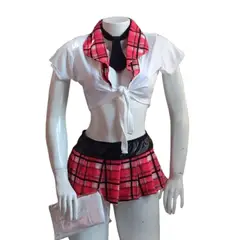 GENERICO - LENCERIA SEXY DISFRAZ COLEGIALA TRANSPARENTE TALLA XS- S-M-L