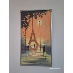 GENERICO - Cuadro decorativo paris al oleo abstracto 110x63 cm