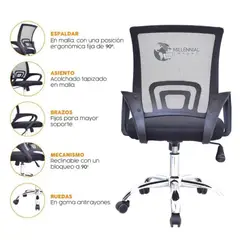 GENERICO - Silla De Oficina Ergonómica Ejecutiva Negra