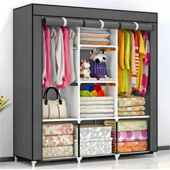 SM - ROPERO ARMABLE - TUBOS CROMADOS INOXIDABLE DE 3 CUERPOS GRIS