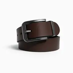 GENERICO - CORREA DE CUERO MARRON HEBILLA PESADA