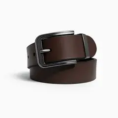 GENERICO - CORREA DE CUERO MARRON HEBILLA PESADA