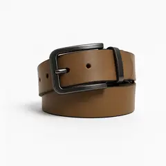GENERICO - CORREA DE CUERO CAMEL HEBILLA PESADA