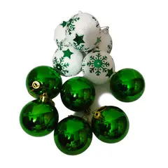 GENERICO - ESFERAS NAVIDEÑAS VERDE Y BLANCO