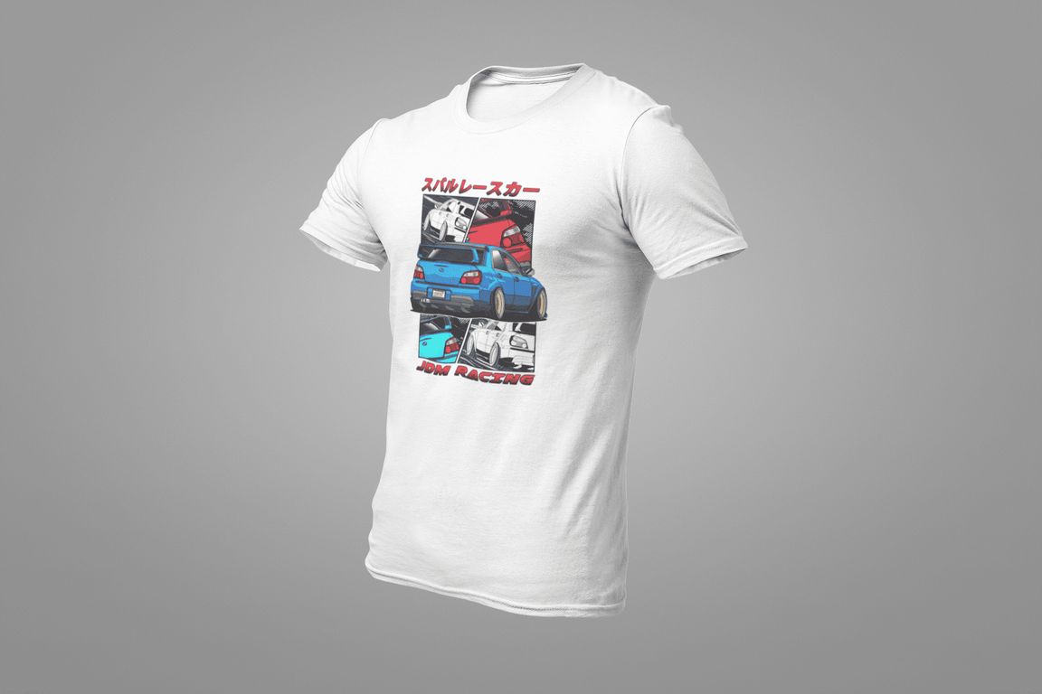 Polo Hombre Subaru Camiseta de Autos de Carreras Rally WRX Algodon