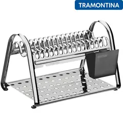 TRAMONTINA - Escurreplatos Acero Con Porta CubNegro-Tramontina