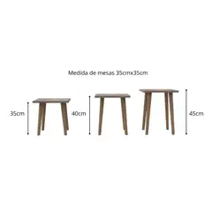 MUEBLES MACRUMO - Set de 3 mesas modernas Ciren Tribeca