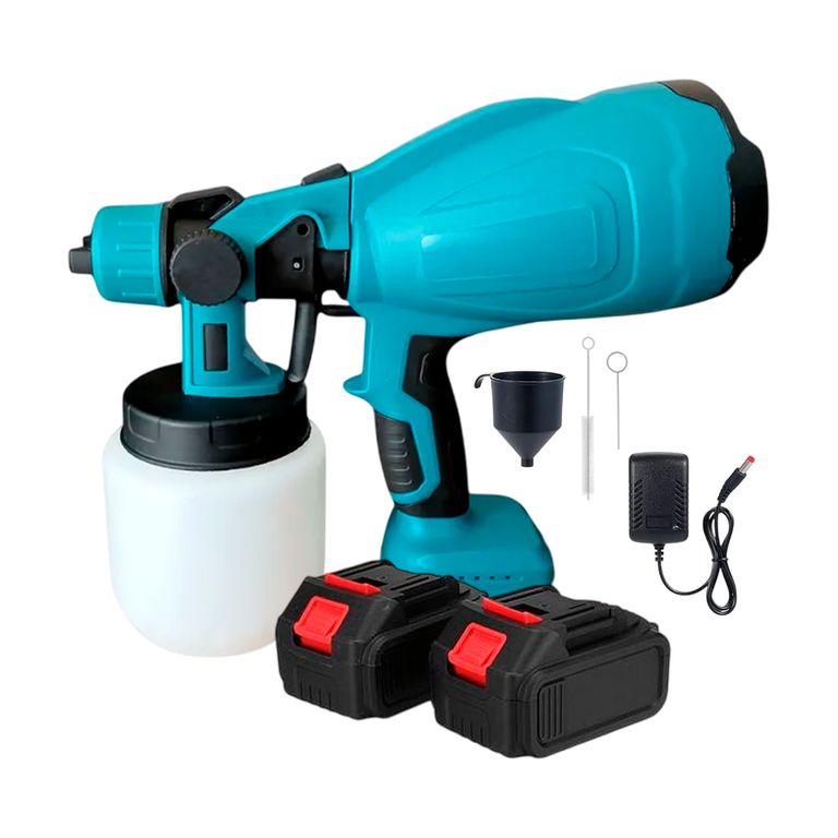 Pistola Para Pintar 220v + 2 Baterías Litio + Accesorios