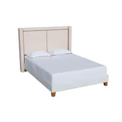 MUEBLES MACRUMO - Cama tapizada Zairon Beige 2Plz