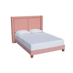 MUEBLES MACRUMO - Cama tapizada Zairon Rosado 2Plz