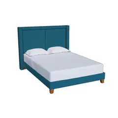 MUEBLES MACRUMO - Cama tapizada Zairon Azul 2Plz