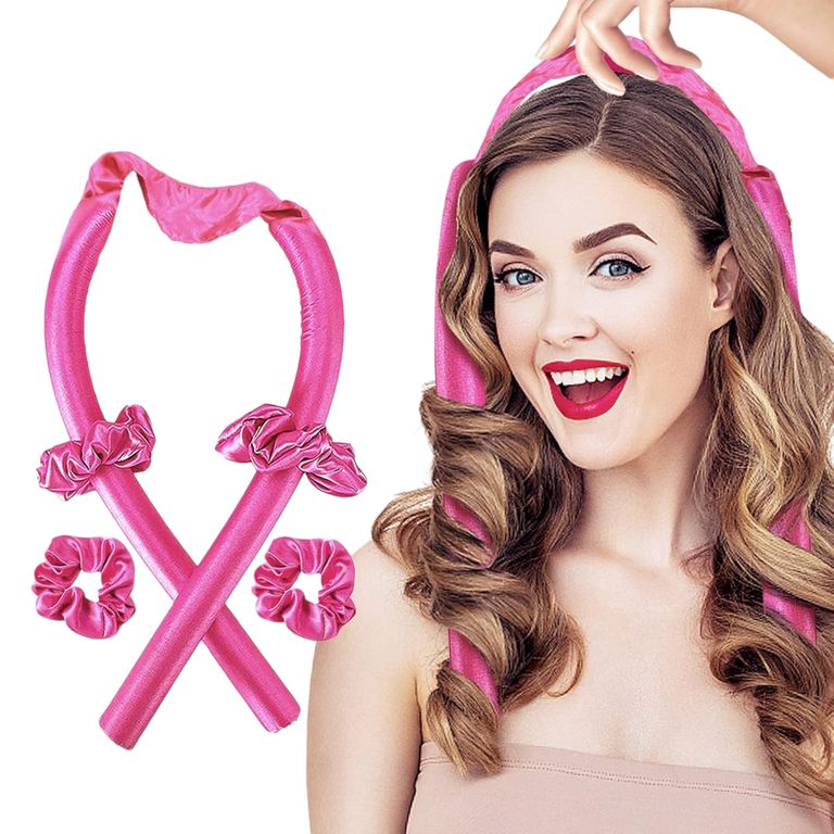 RIZADOR DE PELO EN SEDA FUCSIA