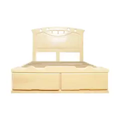 MUEBLES MACRUMO - Cama con Sabanera modelo Sonrisa Torneada - acabado natural - 2plz