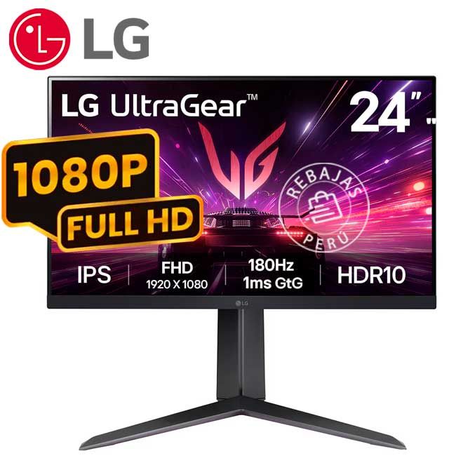 Monitor UltraGear 24GS65F-B 24 IPS FHD 180Hz 1ms HDR10 Pivoteable