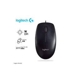 LOGITECH - Mouse M90 Óptico con Cable USB Negro