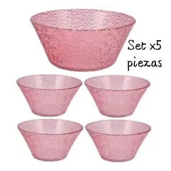 GENERICO - SET DE 4 BOLWS DE VIDRIO + 1 BOLWS PREMIUN GRANDE DULCERA 5 PCS